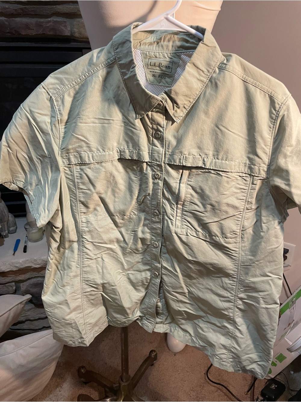 L.L. Bean Men's Short-Sleeve Outdoors Shirt in Sage